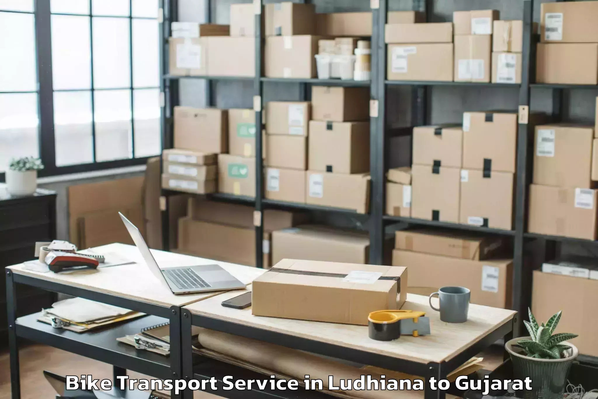 Hassle-Free Ludhiana to Olpad Bike Transport